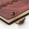 Big Leather Journal with Circle Mandala and Seven Chakras Stones